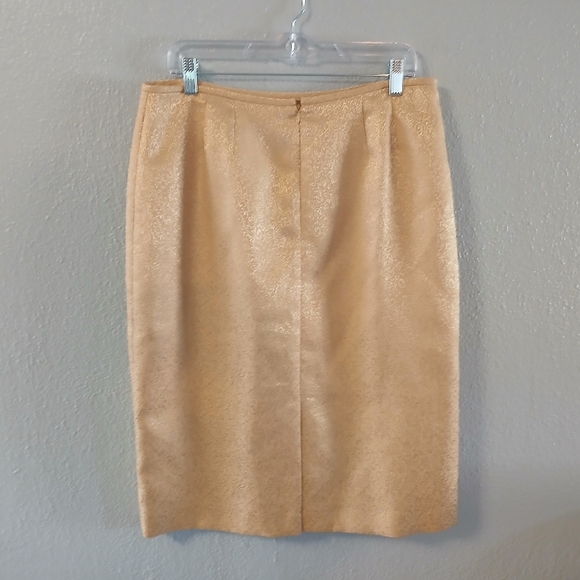 Kasper Gold Jacquard 2-piece Suit Jacket Skirt Size 12 - Picture 11 of 15
